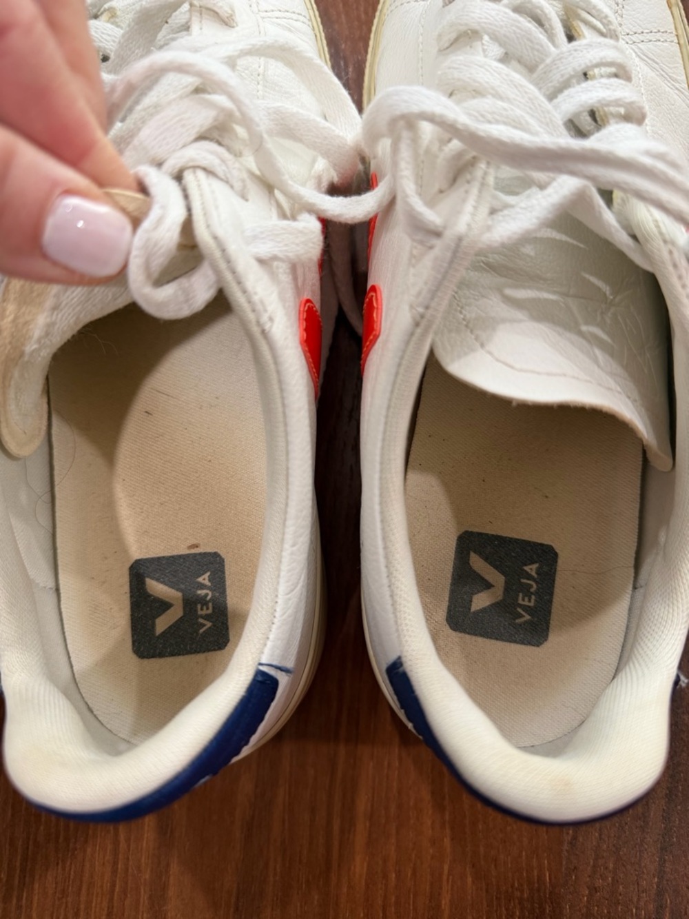 Veja Campo Women's White Leather Low Top Lace Up Athletic Sneakers Shoes Size 9 - Picture 7 of 11